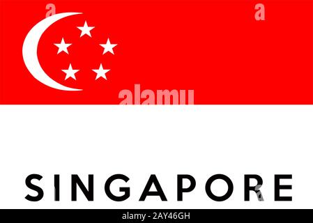 Bandiera di Singapore Foto Stock