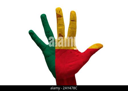 bandiera palm benin Foto Stock