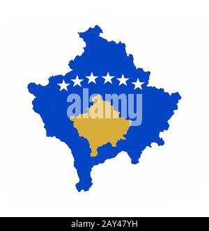 mappa della bandiera del kosovo Foto Stock