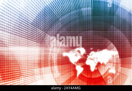 In tutto il mondo servizio tracking e sistema come concetto Foto Stock