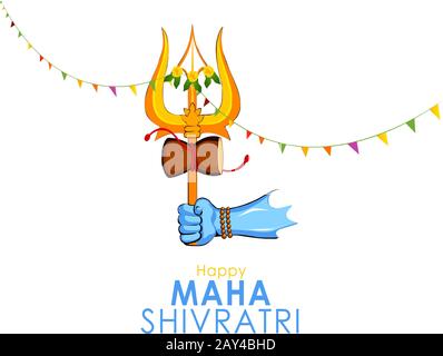 Illustrazione Dei Disegni Dei Biglietti D'Auguri Happy Maha Shivratri Illustrazione Vettoriale