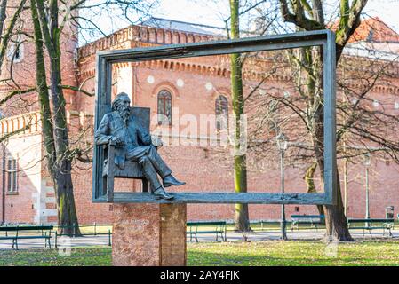 La statua di Jan Matejko, Cracovia, Polonia Foto Stock