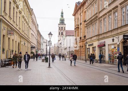Street view a Cracovia, Polonia Foto Stock