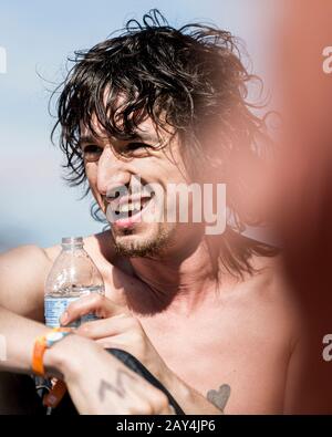 Austin, Texas - 07 NOVEMBRE: Fat White Family in scena al Fun Fun Fun Fun fest il 7 novembre 2014 a Austin, Texas. Foto Stock