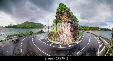 Veduta aerea panoramica del punto panoramico di Maconde a Mauritius. Foto Stock