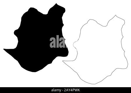 Comune di Demir Kapija (Repubblica della Macedonia del Nord, Regione statistica Vardar) illustrazione del vettore di mappa, schizzo scribble della mappa di Demir Kapija Illustrazione Vettoriale