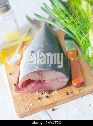 tonno crudo Foto Stock