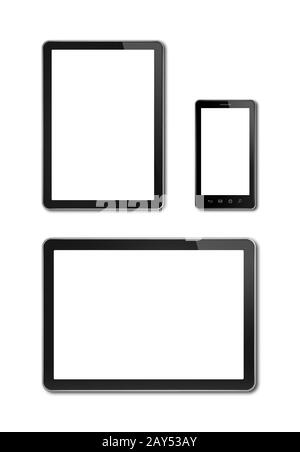 Smartphone e Tablet digitale pc modello mockup Foto Stock