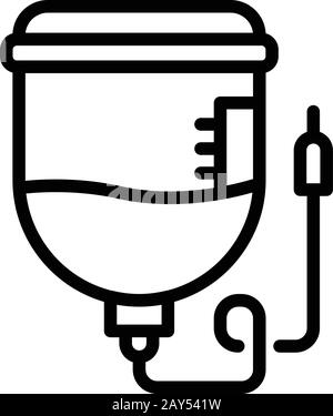 Icona della sacca per anestesia, stile di contorno Illustrazione Vettoriale