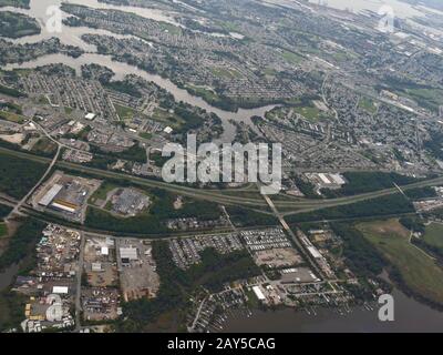 Baltimore, Maryland - Settembre 2017: Foto aerea a pochi minuti dall'Aeroporto Internazionale Thurgood Marshall di Baltimora Washington Foto Stock