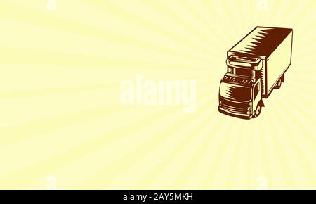Business card Camion Frigo xilografia Foto Stock