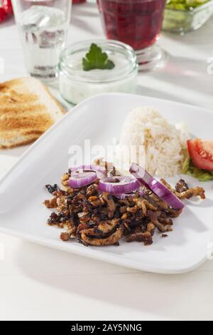 Giroscopi su un piatto Foto Stock