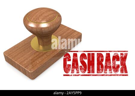 Cash back tenuta boschiva timbro Foto Stock