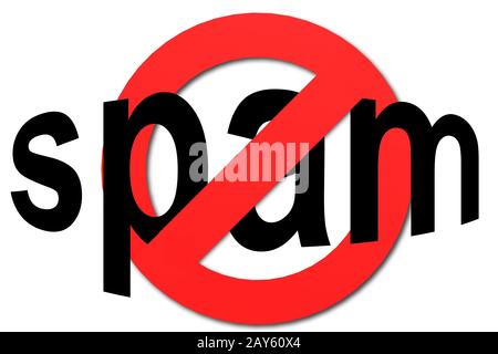 Stop Spam sign in rosso Foto Stock