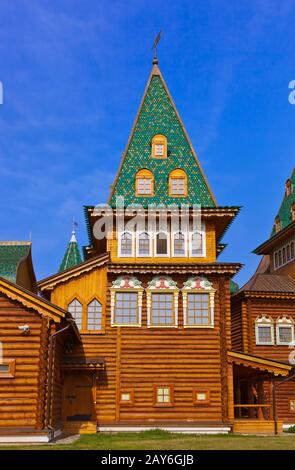 Palazzo di legno dello zar Alexey Mikhailovich in Kolomenskoe - Mosca Russia Foto Stock