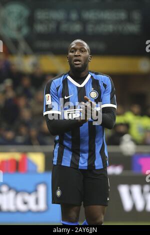 Milano, Italia. 12th Feb, 2020. Calcio, TIM CUP 2019-20 INTER vs NAPOLI 0-1 nella foto: LUKAKU Credit: Agenzia fotografica indipendente/Alamy Live News Foto Stock