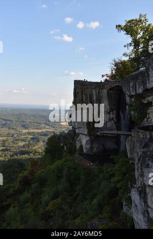 Lover`s Leap ai Rock City Gardens di Lookout Mountain a Chattanooga, Tennessee Foto Stock