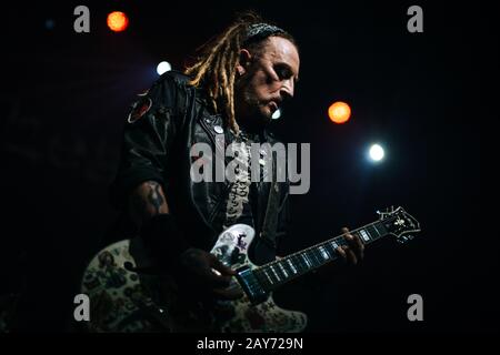 Ginger wildheart, cantante/chitarrista dei wildhearts vivono al o2 ritz manchester uk gennaio 31st 2020 Foto Stock