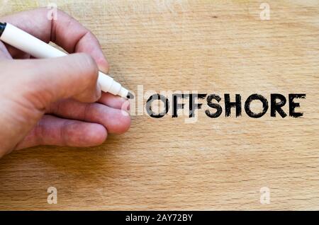 Offshore concetto di testo Foto Stock