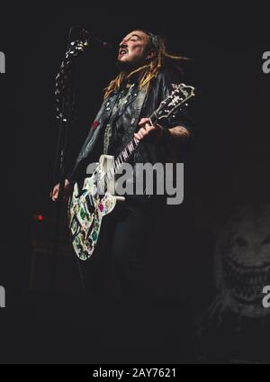 Ginger wildheart, cantante/chitarrista dei wildhearts vivono al o2 ritz manchester uk gennaio 31st 2020 Foto Stock