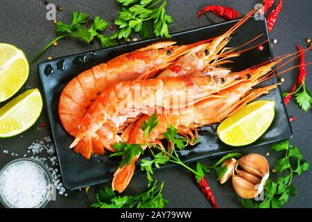 gamberi bolliti Foto Stock