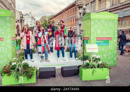 4 maggio 2019, Mosca, Russia: Apertura internazionale 'a Cappella music festival, la primavera di Mosca' Foto Stock