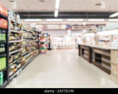 Supermercato sfocata corsia Foto Stock