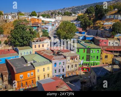 Valparaiso cityscape, Cile Foto Stock