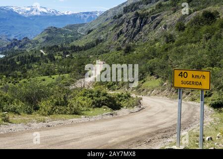 Particolare della Carretera australe in cile Foto Stock