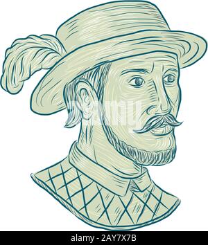 Juan Ponce de Leon Explorer disegno Foto Stock