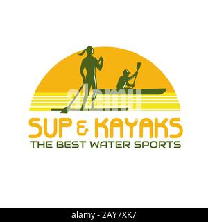 Il SUP e kayak Sport Acquatici retrò Foto Stock