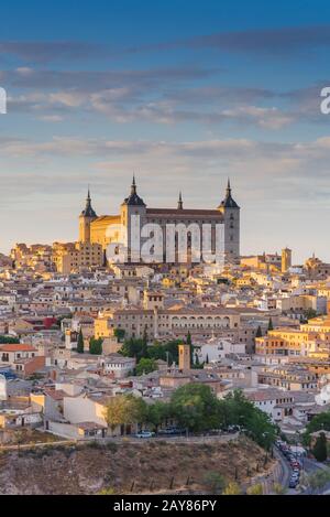 Alcazar di Toledo, vicino tele vista lente Foto Stock