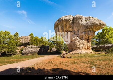Erosione rocce nel parco riserva città incantata in Cuenca,Spagna Foto Stock