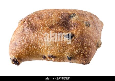 rotolo di pane all'uvetta Foto Stock