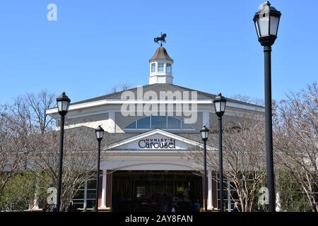 Il carosello storico di Nunley nella zona dei musei di Garden City a Long Island a New York Foto Stock