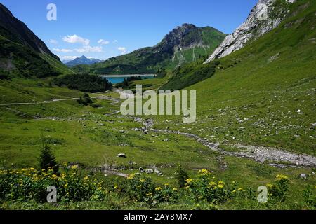 Paesaggio alpino, spullersee, mare alpino, Austria, Europa Foto Stock