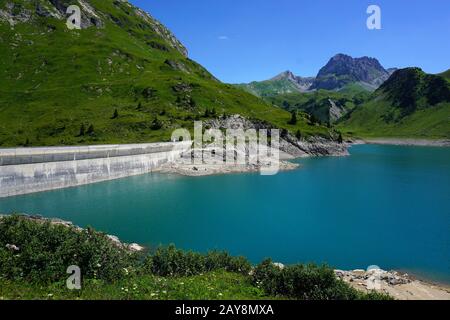 Paesaggio alpino, spullersee, mare alpino, Austria, Europa Foto Stock