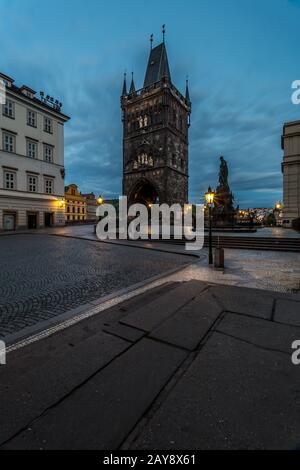 Torre del Ponte della Citta' Vecchia del Ponte Carlo Foto Stock