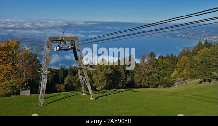 funivia per pfänder via bregenz sul lago di costanza, austria Foto Stock