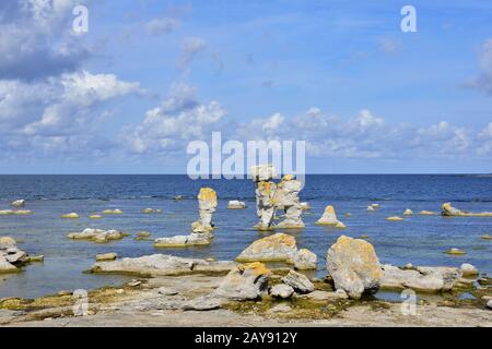 Gamle Hamn su Gotland Foto Stock