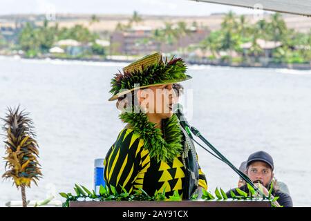 MO‘okiha o Pi‘ilani: Cerimonie di giorno di lancio Foto Stock