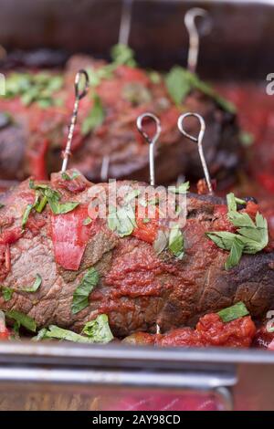 Involtini di carne tedeschi Foto Stock