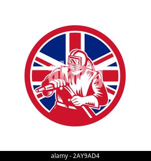 Sandblaster britannico Union Jack Flag Foto Stock