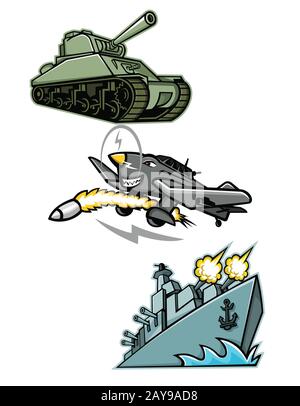 Guerra Mondiale 2 veicoli militari mascotte Foto Stock