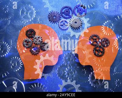 Concetto di cooperazione Gears Foto Stock