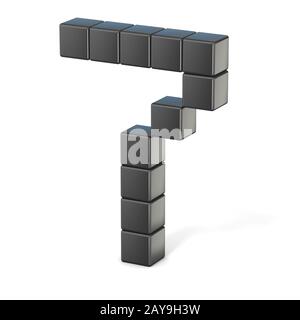 8 bit font. Il numero di riferimento 7. 3D Foto Stock