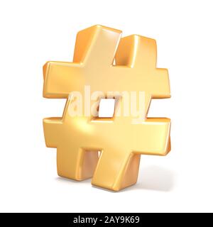 Arancione font ritorto hashtag segno 3D Foto Stock