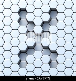 Griglia esagonale lettera X 3D Foto Stock