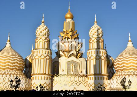 Ingresso al 2018 Global Village di Dubai, Emirati Arabi Uniti Foto Stock