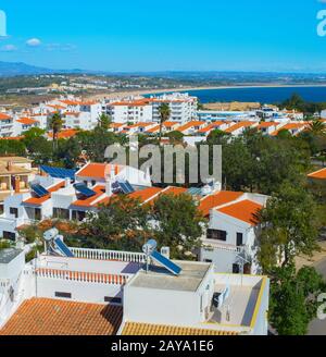 Lagos città sulla costa dell'oceano Foto Stock